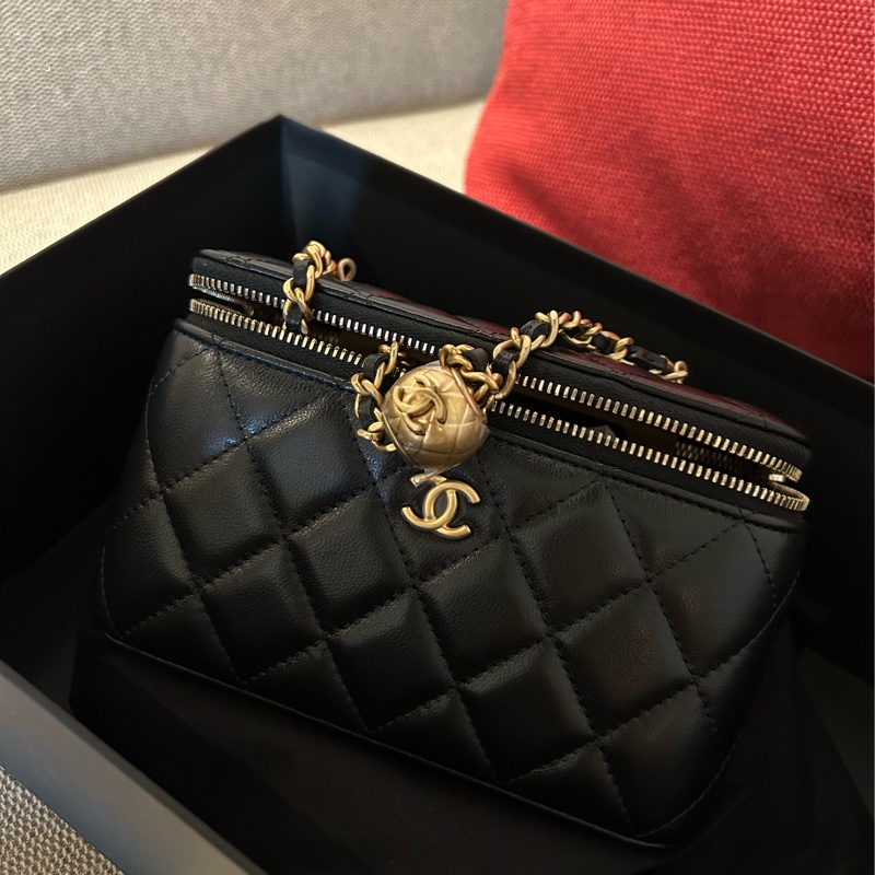 Chanel 金球長盒 Vanity Case 黑色-0