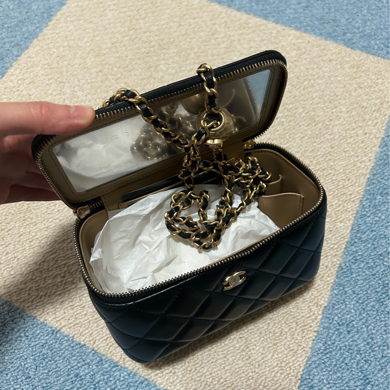 Chanel 金球長盒 Vanity Case 黑色-2