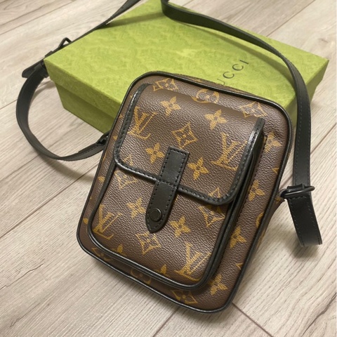 LV老花拉鍊單肩包 子母包 99成新