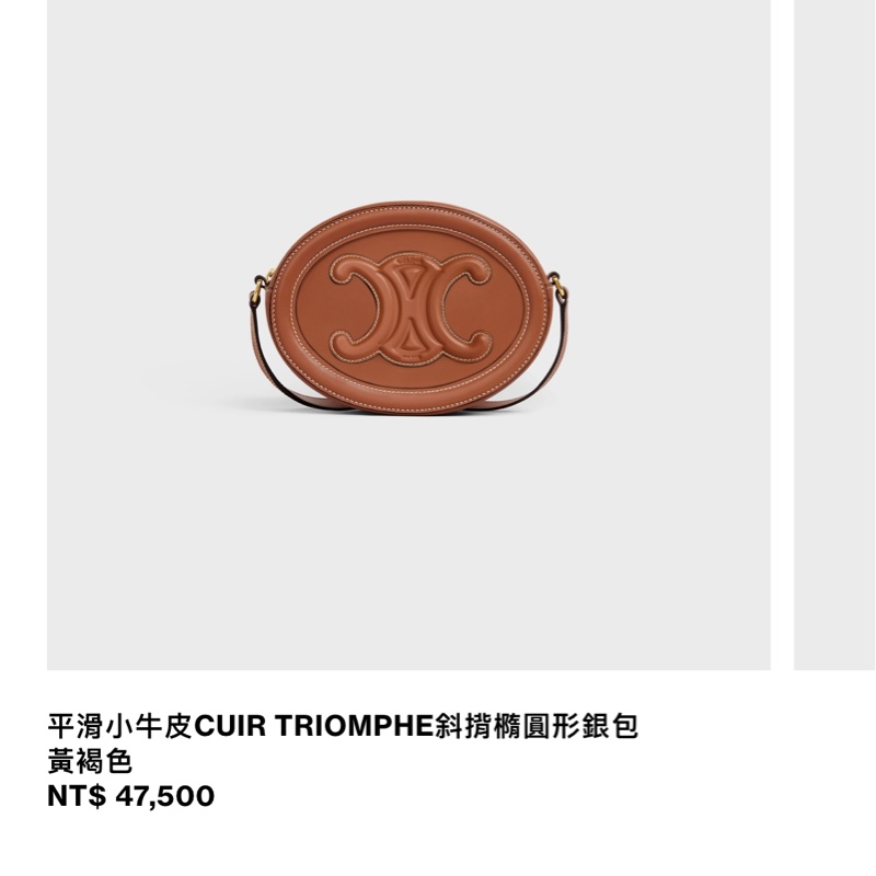 Celine 平滑小牛皮Cuir Triomphe 斜背橢圓形銀包-9