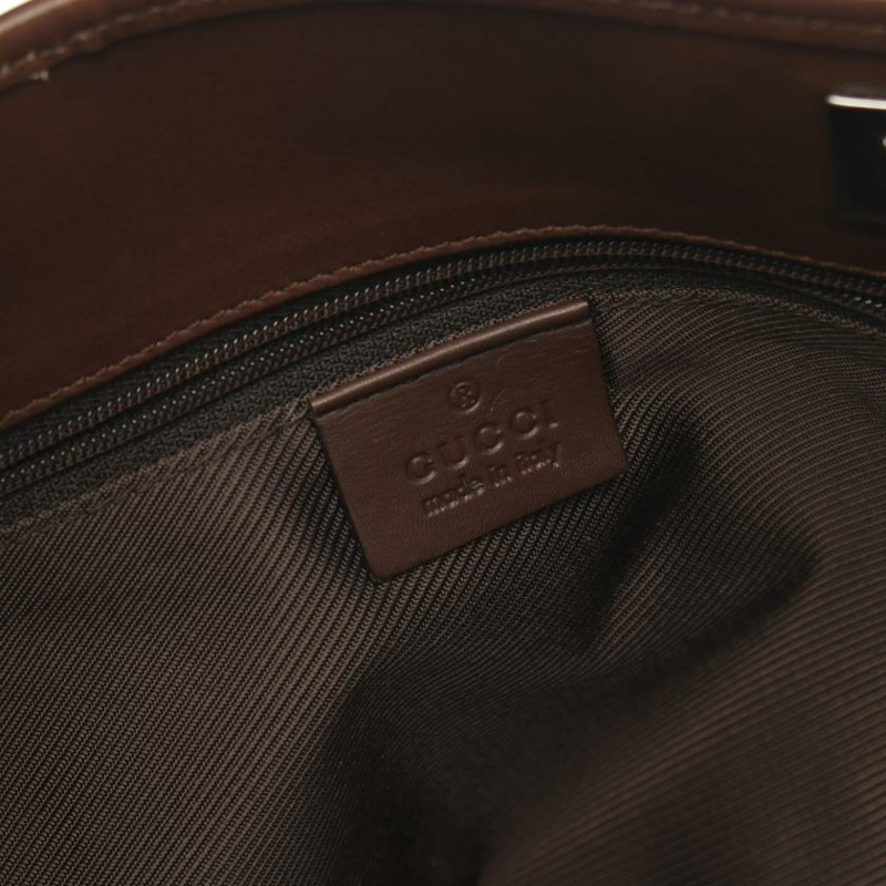 【日本直送】 GUCCI GUCCI GG帆布 手包 托特包 帆布 皮革 淺褐色 深棕色-3