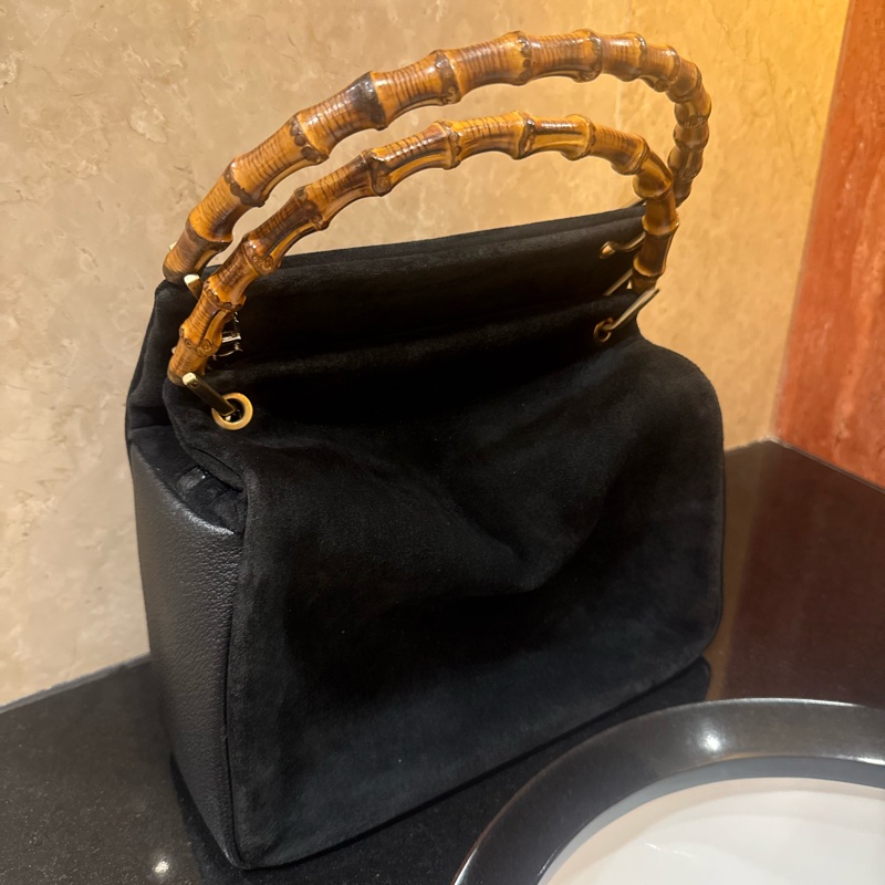 Gucci中古竹節絨袋-6