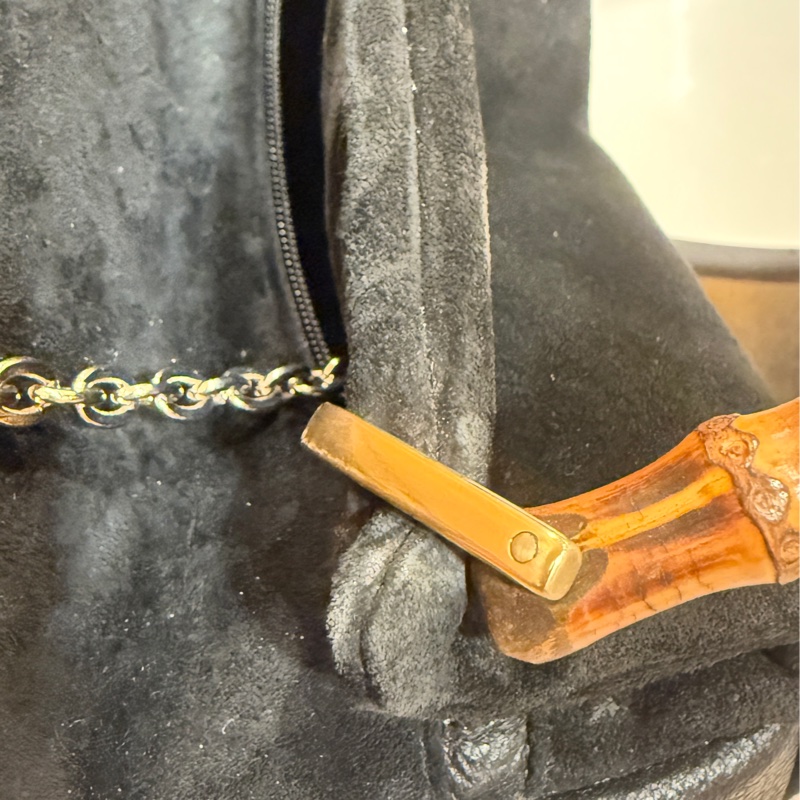 Gucci中古竹節絨袋-15