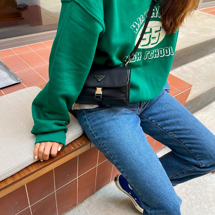 Prada 2ZH108 Re-Nylon和Saffiano皮革智慧手機保護包《2024季度新品》-7