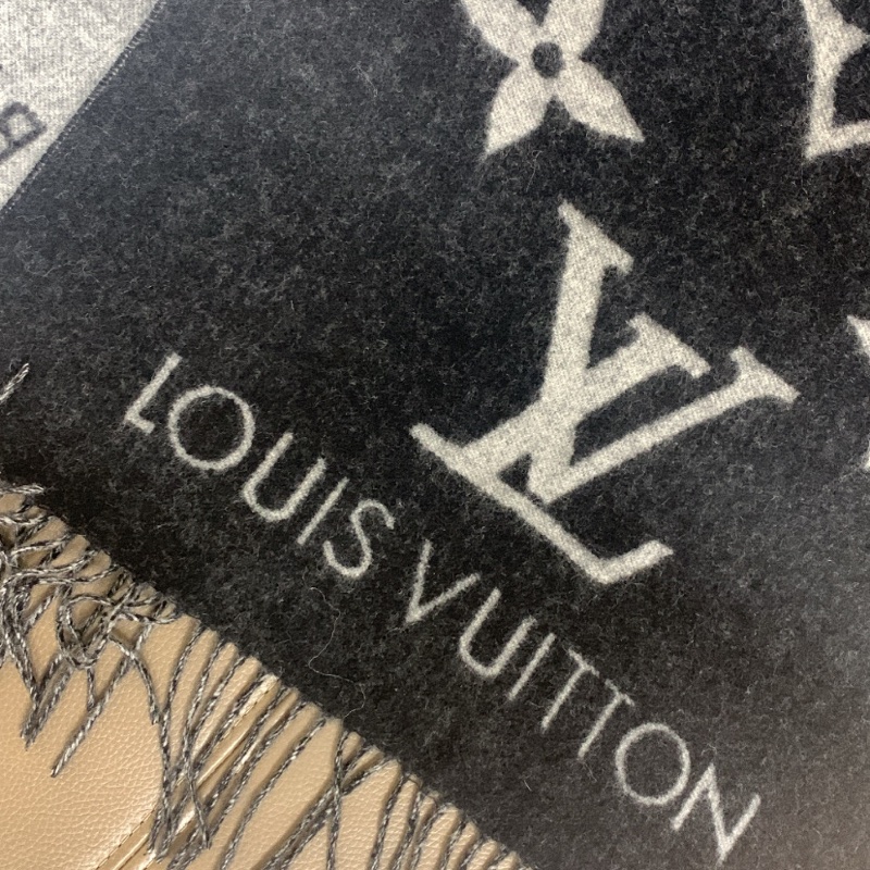 (全新現貨) Louis Vuitton Reykjavik Scarf 羊絨頸巾圍巾 M71040 黑色 黑灰色-2