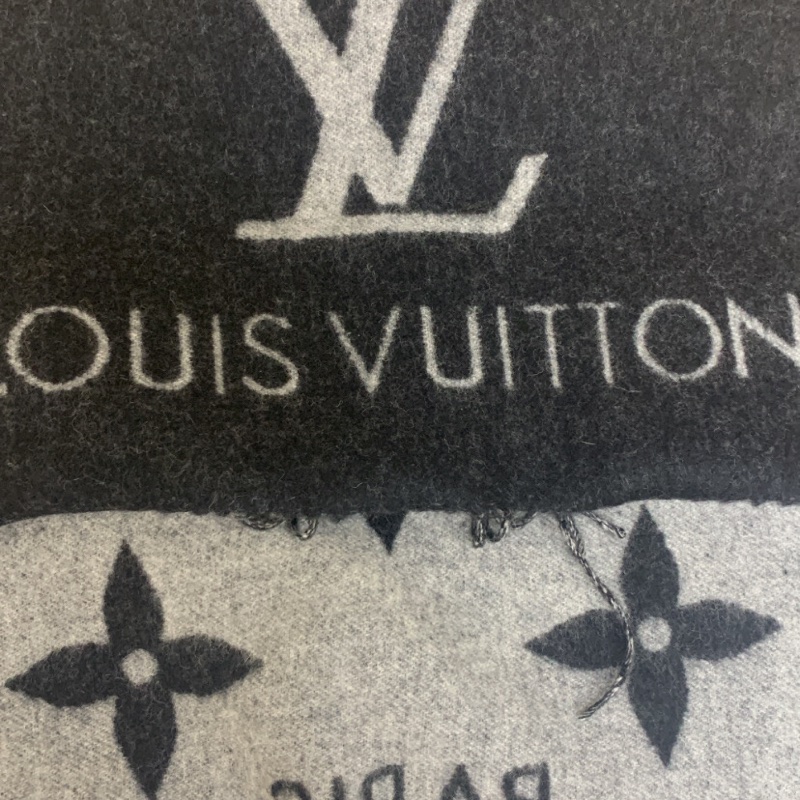 (全新現貨) Louis Vuitton Reykjavik Scarf 羊絨頸巾圍巾 M71040 黑色 黑灰色-4