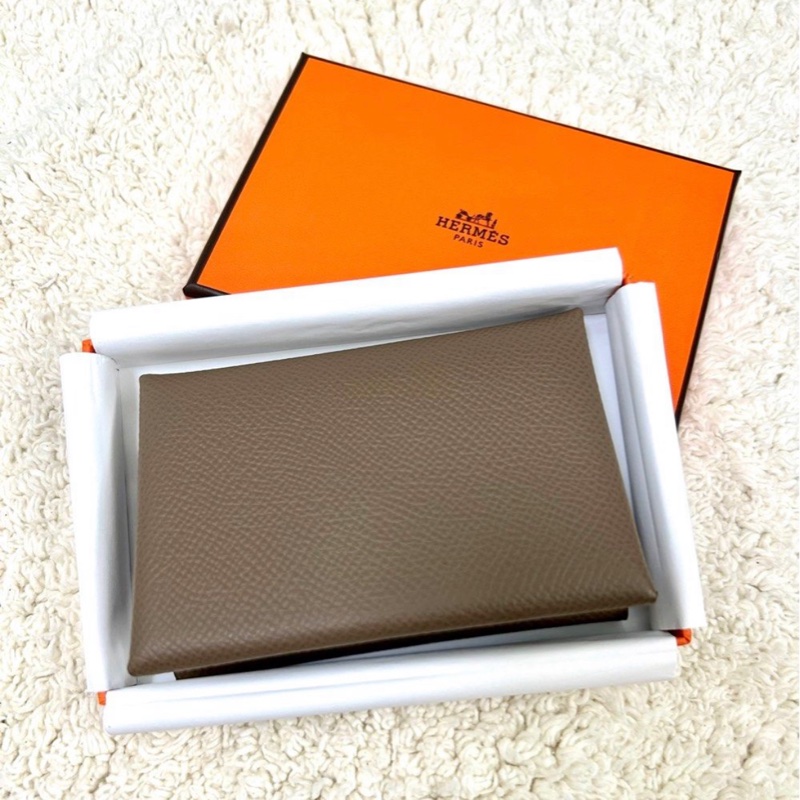 Hermes Calvi Duo 卡片包 小錢包 Etoupe 大象灰色 預訂貨品-3
