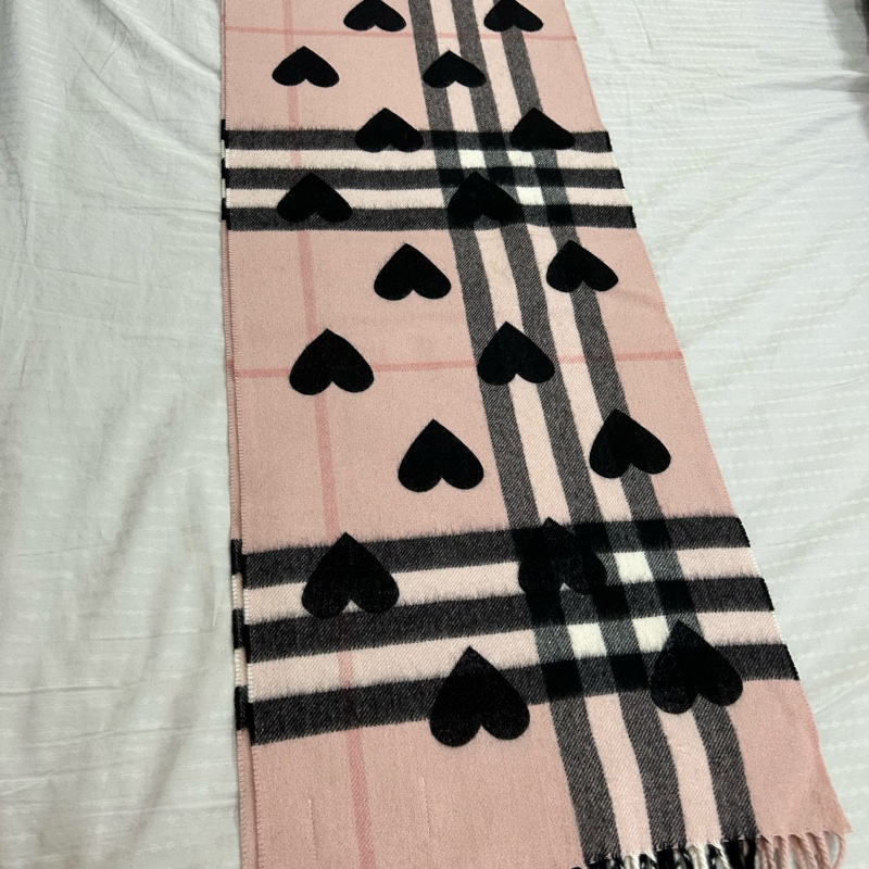 BurBerry 喀什米爾圍巾/限定愛心雙面款-0