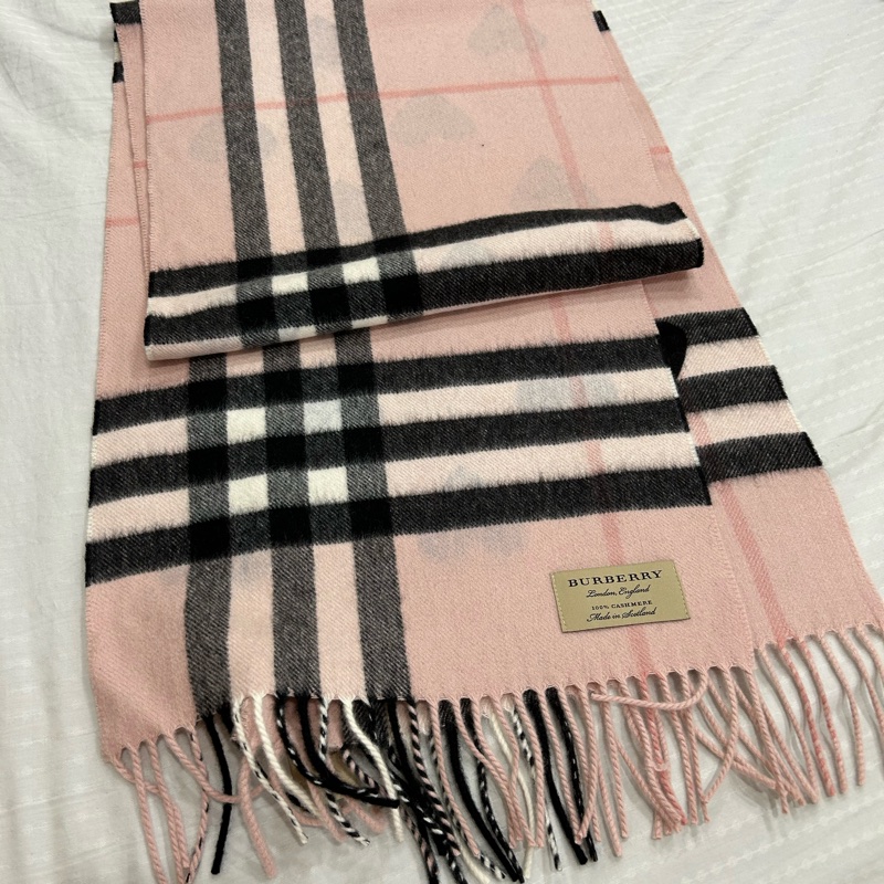 BurBerry 喀什米爾圍巾/限定愛心雙面款-3
