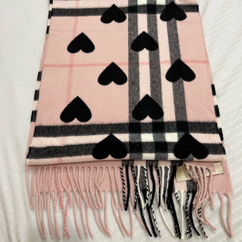 BurBerry 喀什米爾圍巾/限定愛心雙面款-16