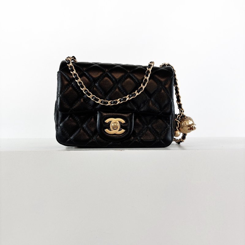 Chanel Coco 金球方胖 經典黑金 晶片款-2