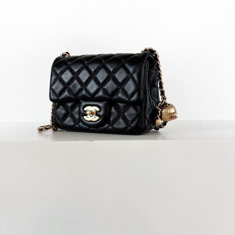Chanel Coco 金球方胖 經典黑金 晶片款-3