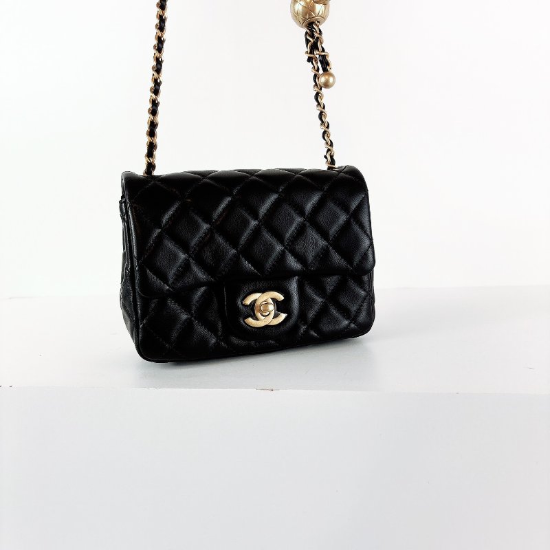 Chanel Coco 金球方胖 經典黑金 晶片款-4