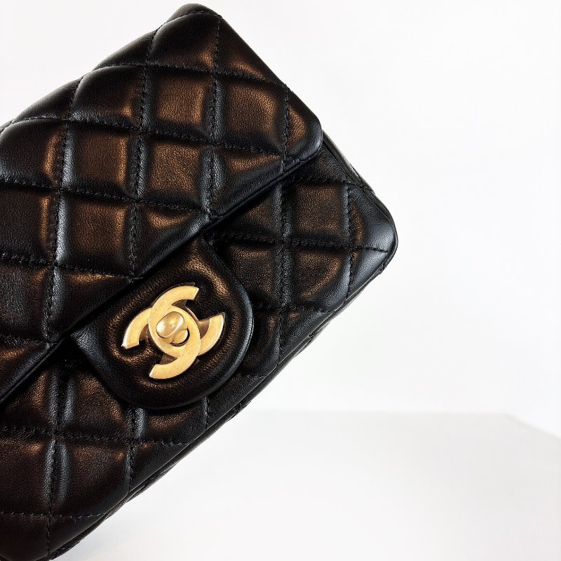 Chanel Coco 金球方胖 經典黑金 晶片款-5