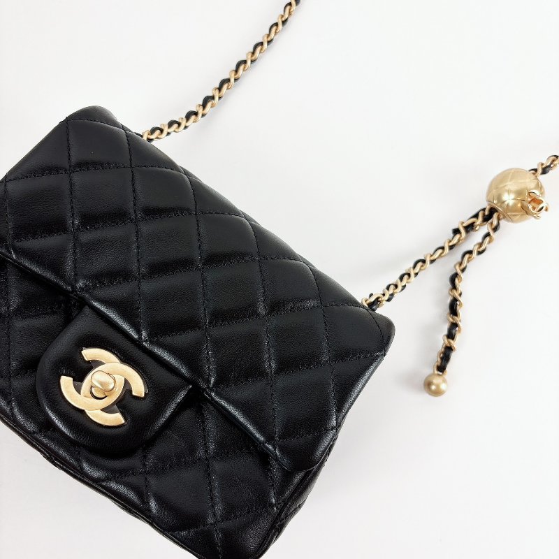 Chanel Coco 金球方胖 經典黑金 晶片款-6