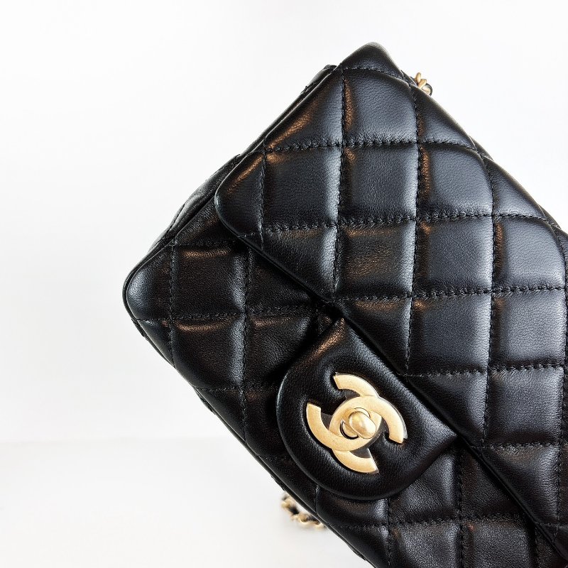 Chanel Coco 金球方胖 經典黑金 晶片款-7