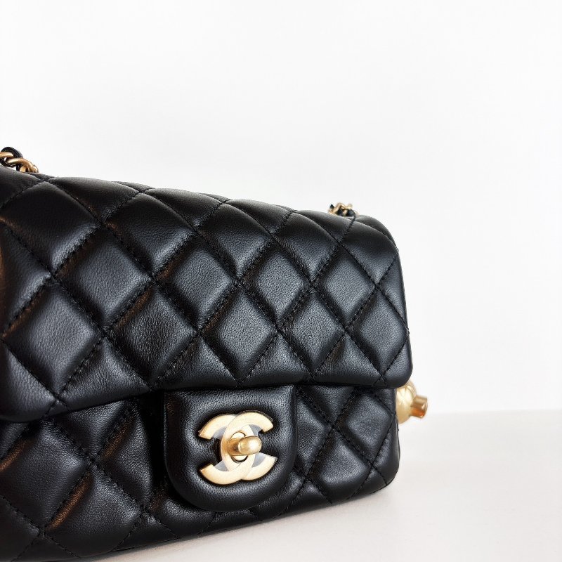 Chanel Coco 金球方胖 經典黑金 晶片款-9