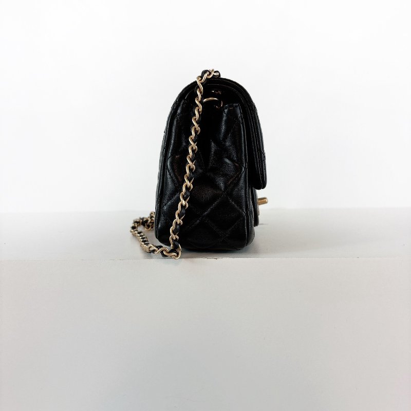 Chanel Coco 金球方胖 經典黑金 晶片款-11