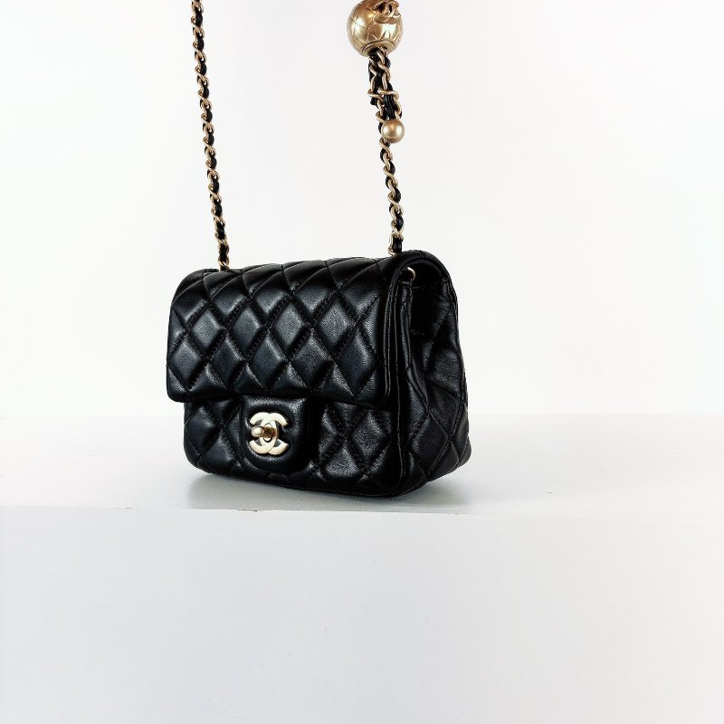 Chanel Coco 金球方胖 經典黑金 晶片款-12