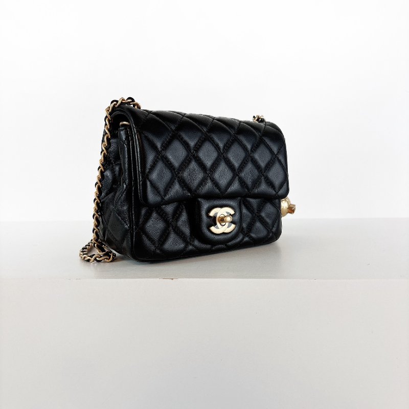 Chanel Coco 金球方胖 經典黑金 晶片款-14