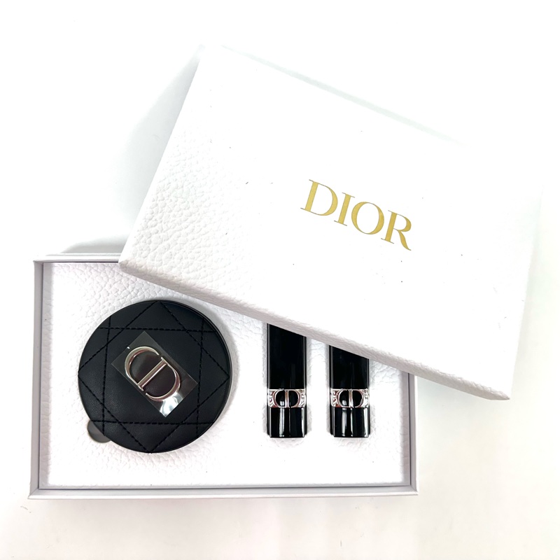 Dior 迪奧 全新 小羊皮化妝鏡 經典 口紅禮盒 88-35-4