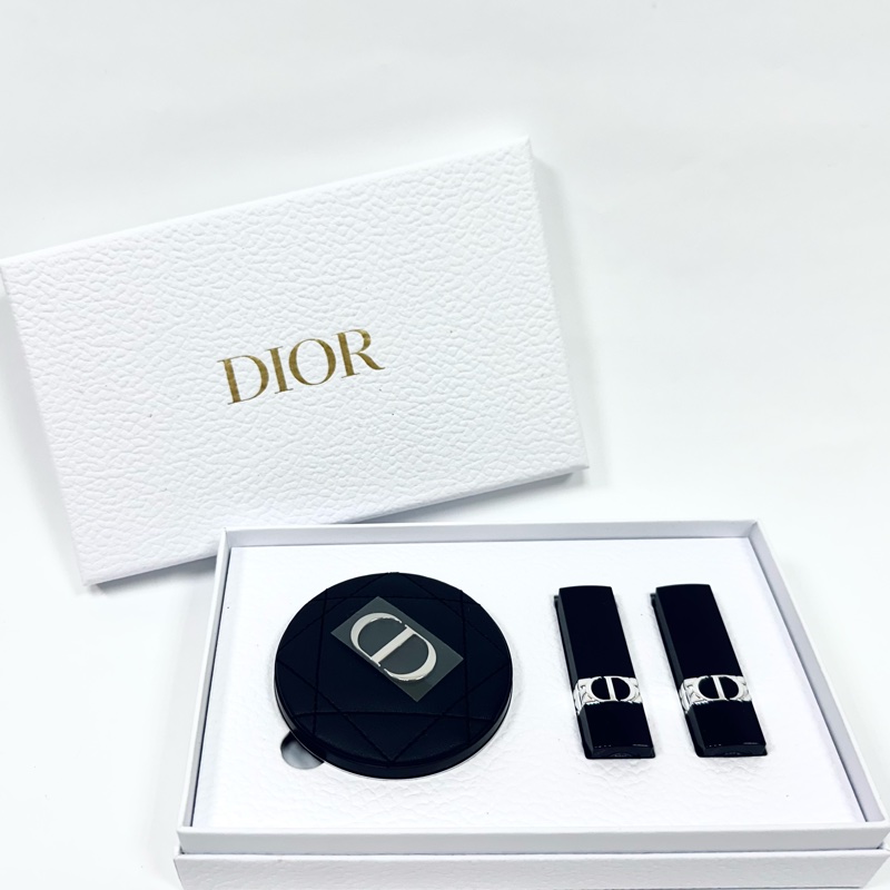 Dior 迪奧 全新 小羊皮化妝鏡 經典 口紅禮盒 88-35-0