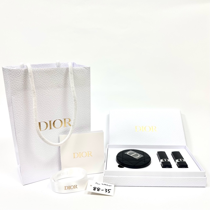 Dior 迪奧 全新 小羊皮化妝鏡 經典 口紅禮盒 88-35-5