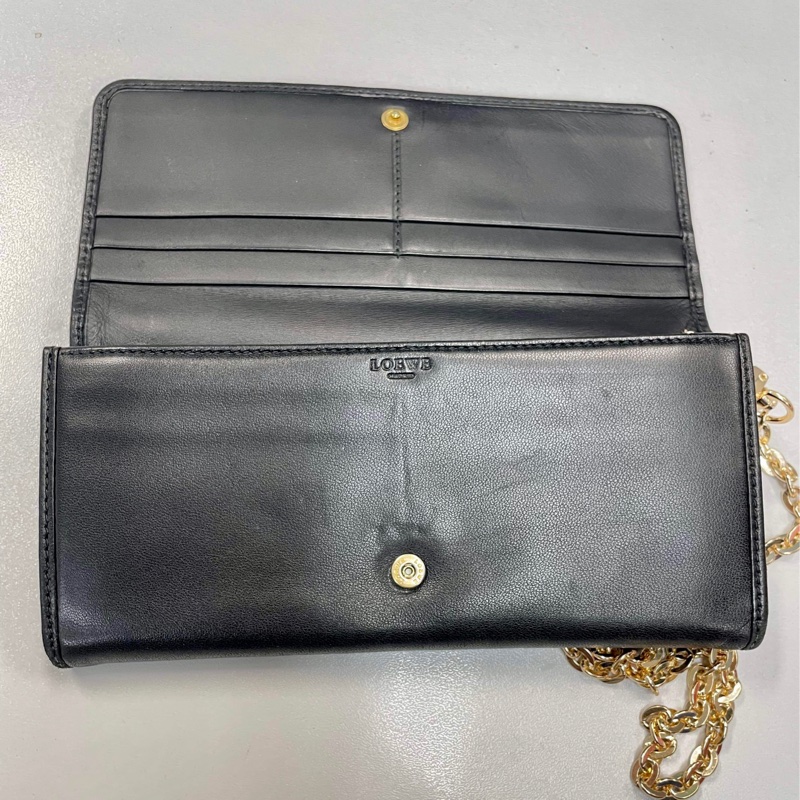 Loewe Anagram Long Wallet 羅意威中古軟皮長銀包 (免打孔加鏈)-3