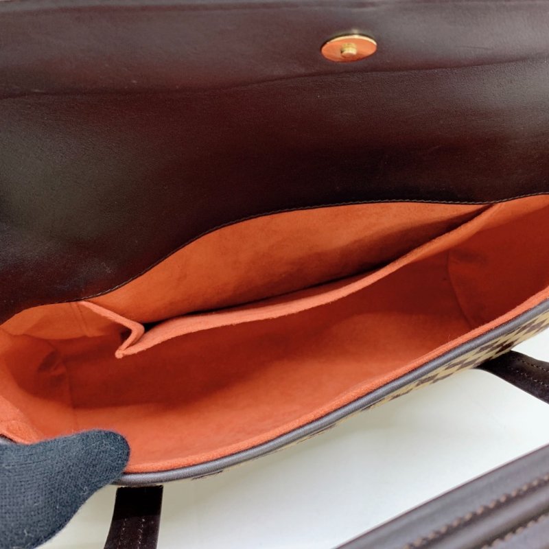 LV 棕色馬毛棋盤格手提包-7