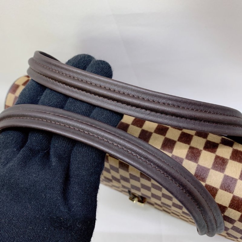 LV 棕色馬毛棋盤格手提包-9