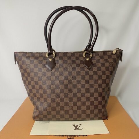LV SALEYA MM棋盤格拉鏈托特包