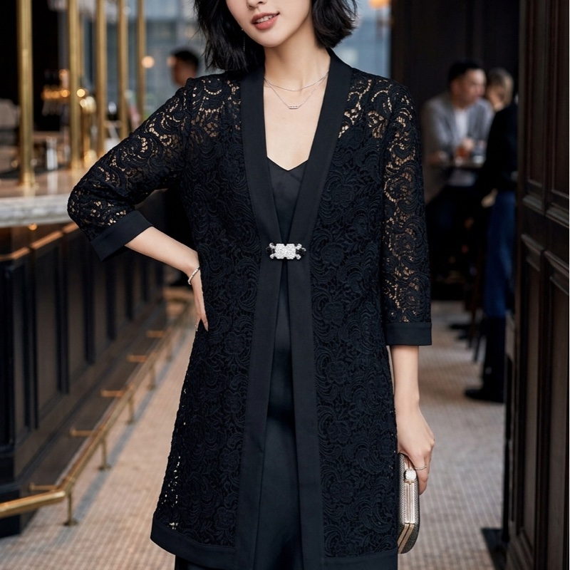 1）義大利精品Clips黑色蕾絲外套 M-L皆可穿 近新-2