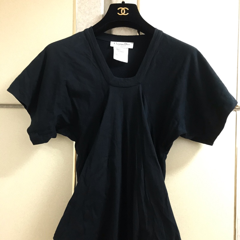 64）Christian Dior正品黑色棉質洋裝 44號 版小M適穿-1