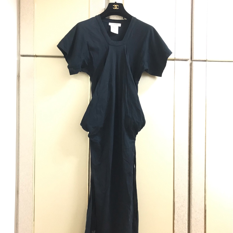 64）Christian Dior正品黑色棉質洋裝 44號 版小M適穿-3