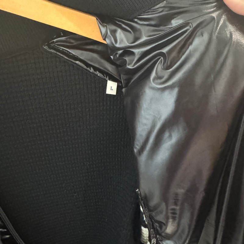 MONCLER 男L 黑色針織拼接羽絨服 外套 夾克-4