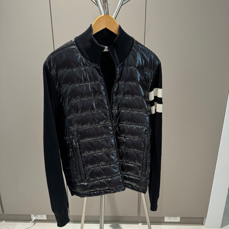 MONCLER 男L 黑色針織拼接羽絨服 外套 夾克-7
