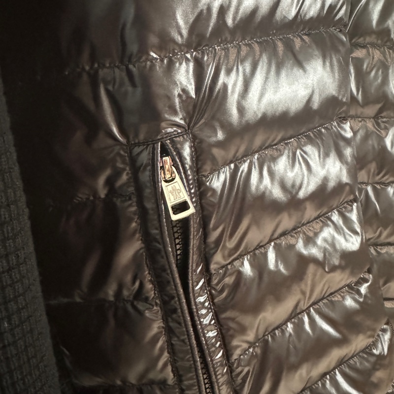 MONCLER 男L 黑色針織拼接羽絨服 外套 夾克-9