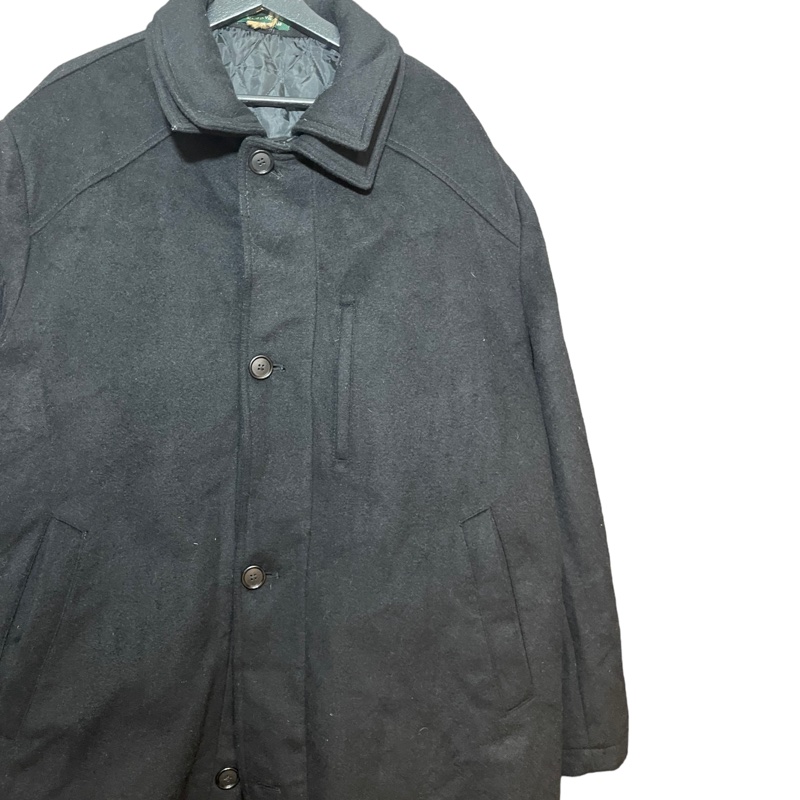 顛復古⚡️Ralph Lauren設計系列綠標Lauren黑色羊毛鋪棉大衣❤️古著男女皆可F1214008-1