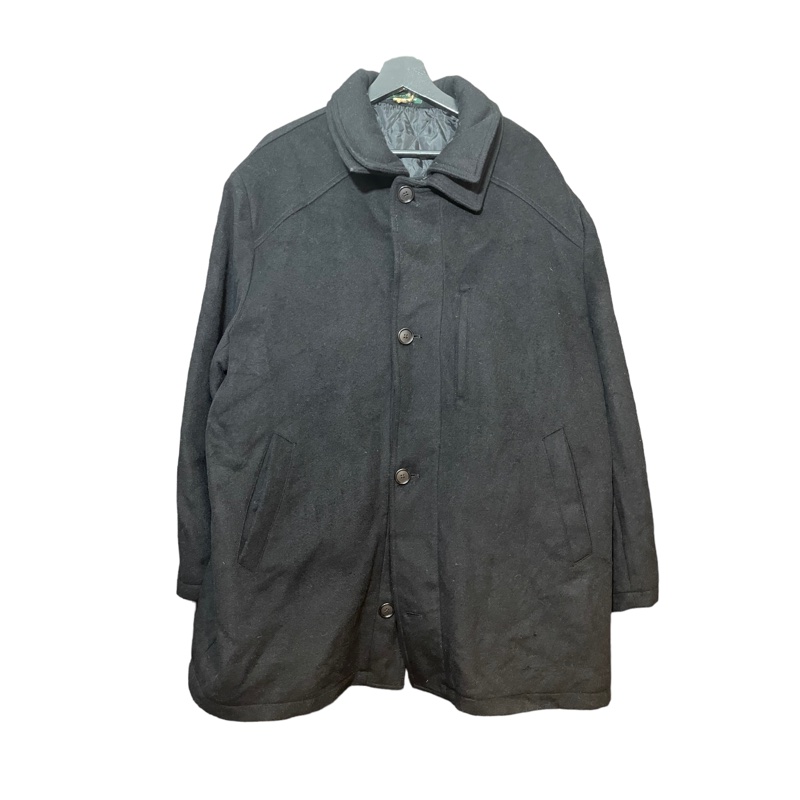 顛復古⚡️Ralph Lauren設計系列綠標Lauren黑色羊毛鋪棉大衣❤️古著男女皆可F1214008-7