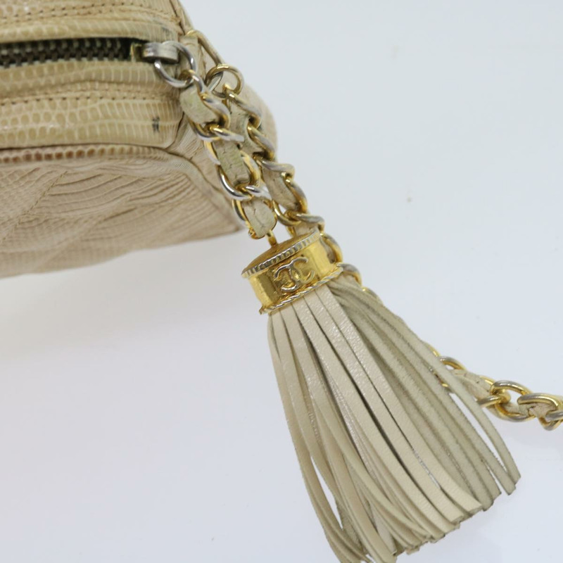 【日本直送】香奈兒 Matelasse 鏈條肩背包 米色 CC Auth fm2795-8