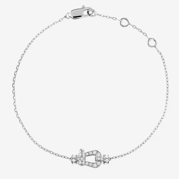 【預購】Fred 18k白金小號馬蹄扣force 10滿鑽手鍊 手環-0