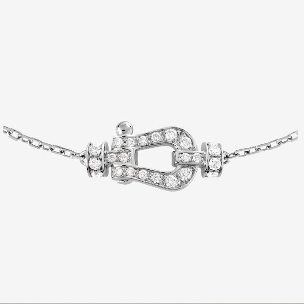 【預購】Fred 18k白金小號馬蹄扣force 10滿鑽手鍊 手環-1