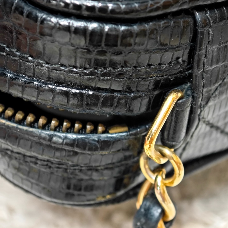 藏家必收 ChanelVINTAGE 香奈兒老香蜥蜴皮流蘇相機包-26