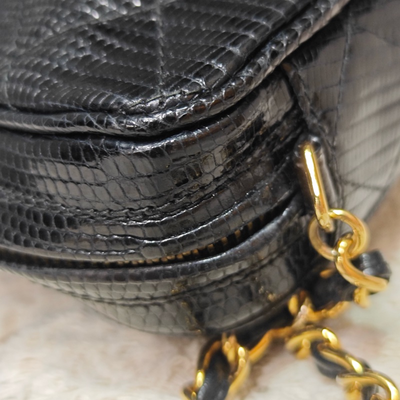 藏家必收 ChanelVINTAGE 香奈兒老香蜥蜴皮流蘇相機包-37