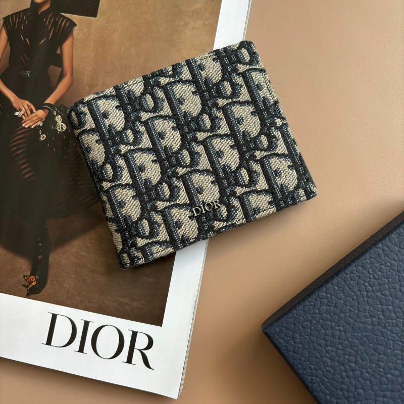 ::DIOR:: 藍白緹花對開短夾-0