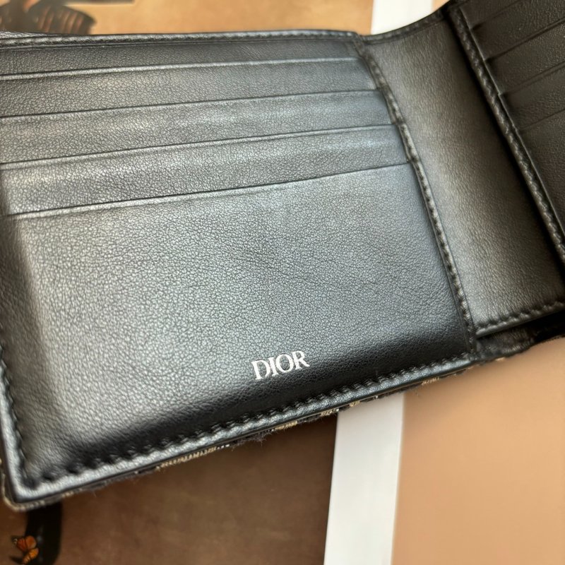 ::DIOR:: 藍白緹花對開短夾-2