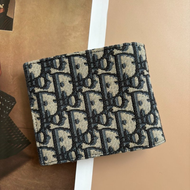 ::DIOR:: 藍白緹花對開短夾-5