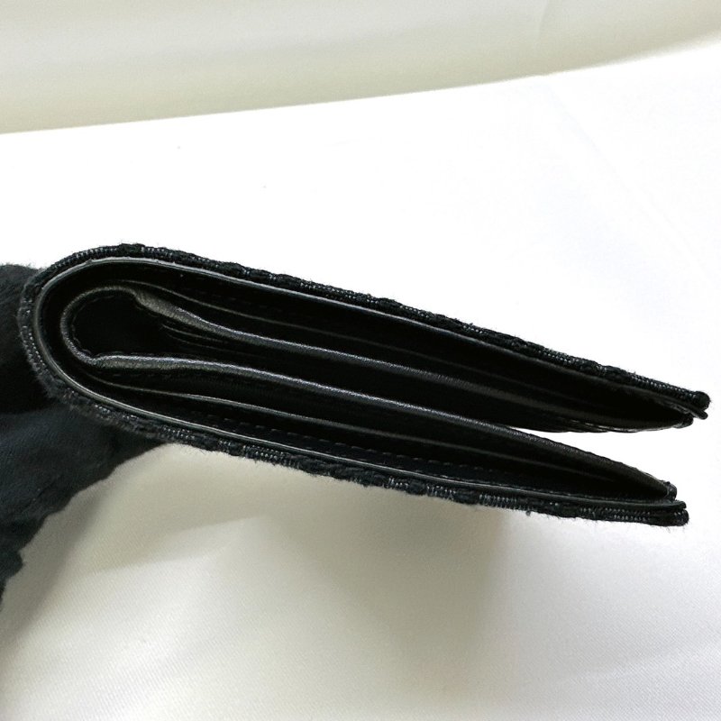 DIOR 全新黑色Dior Oblique緹花短夾-6