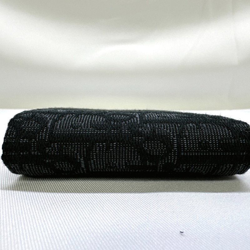 DIOR 全新黑色Dior Oblique緹花短夾-10