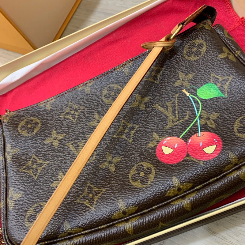 lv 經典老花 限量絕版櫻桃麻將包-5